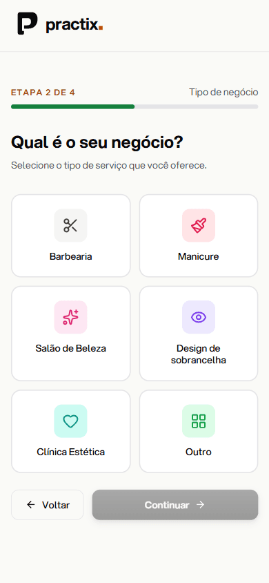 Escolha do segmento